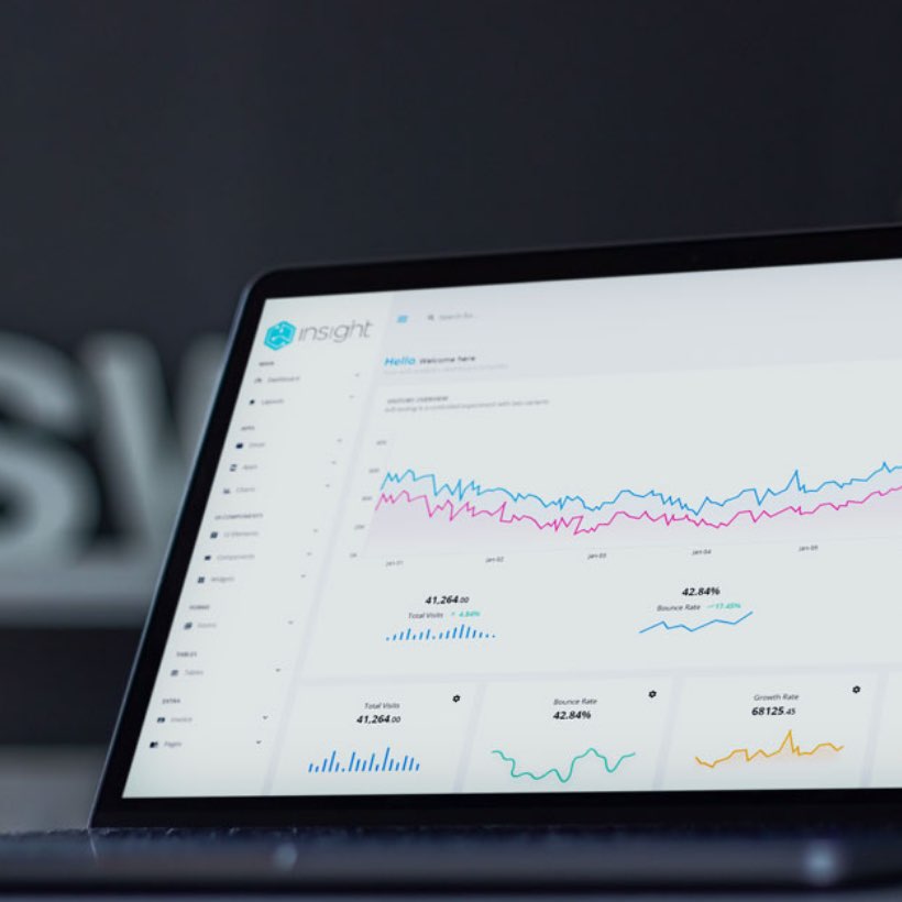 acquisition Insight platform screen on laptop.